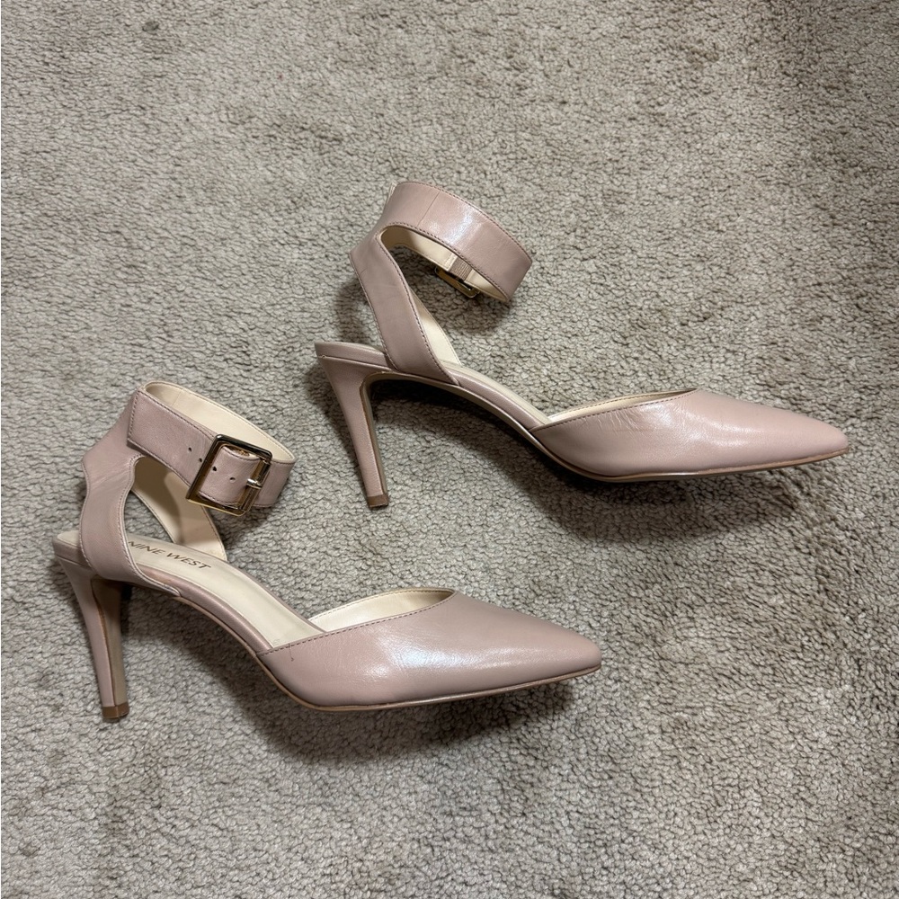 Nine West Callen - Nude Heels with Ankle Strap